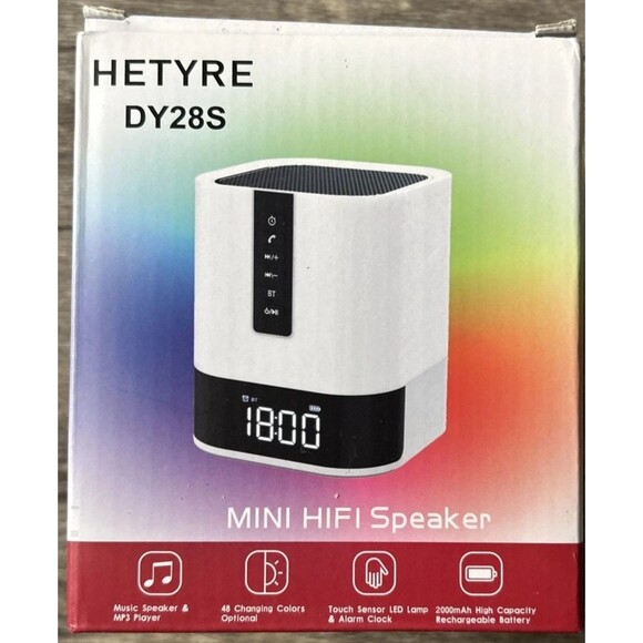 Night Light Bluetooth Speaker, 5 in 1 Touch Control Bedside Lamp Dimmable - Picture 3 of 13